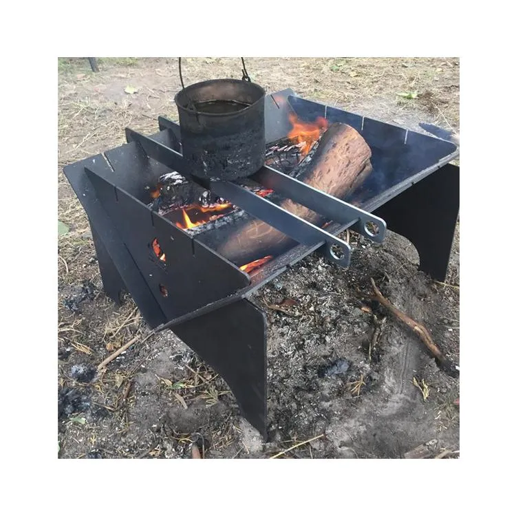 Custom Outdoor Wood Burning Fire Pit Folding BBQ Grill Corten Steel Outdoor Fire Pit