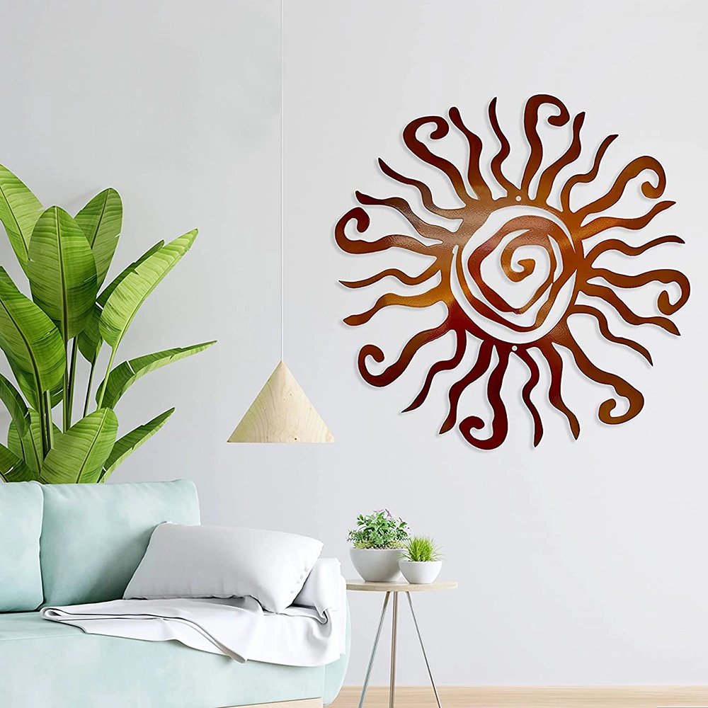 Copper Wacky Sun PVC Wall Art Indoor Outdoor Decoration Wall Sculpture - Ideal for Garden Home Farmhouse Patio and Bedroom Decoration