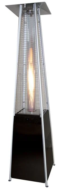Powder Coated Pyramid Patio Gas Heater Outdoor Glass Tube Flame Heater