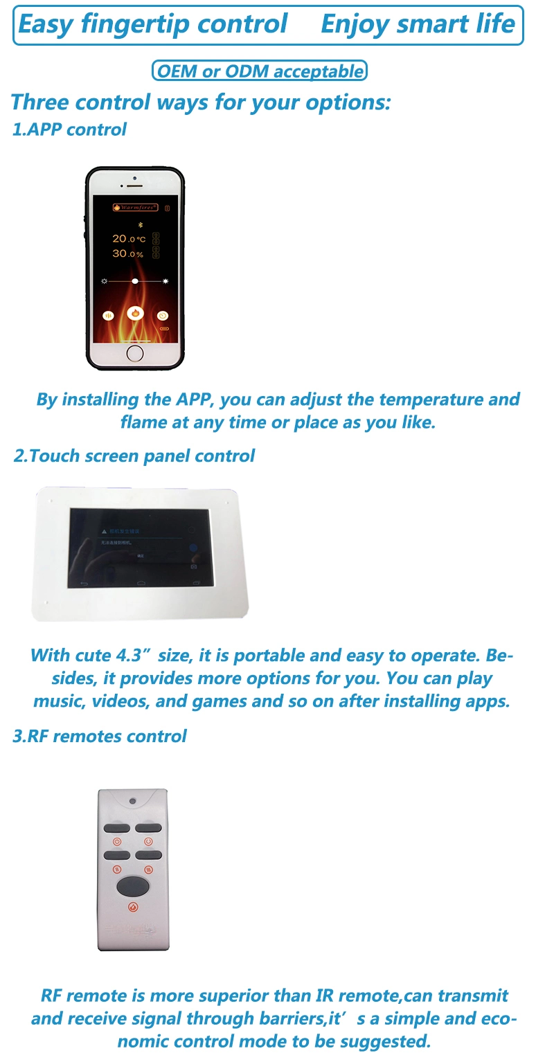 Artificial Fire Electric Fireplace Bioethanol Phone APP Remote Control