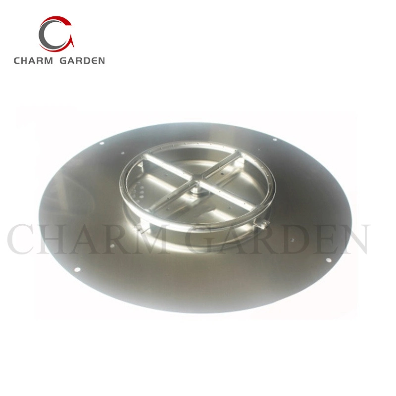 CE Certificate #304 Stainless Steel Round Ring Square Pan Fire Pit Burner System Suitable for Natural Gas or Liquid Propane