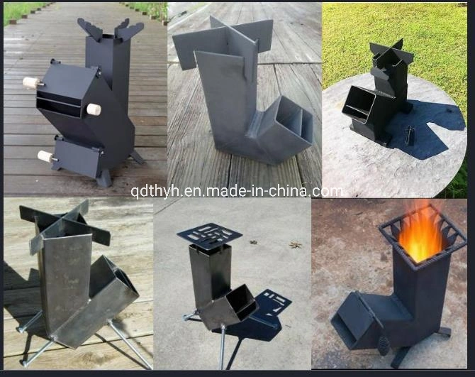 Camping Rocket Stove with Handle From OEM Metal Fabrication Factory