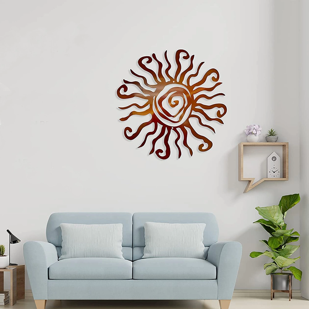 Copper Wacky Sun PVC Wall Art Indoor Outdoor Decoration Wall Sculpture - Ideal for Garden Home Farmhouse Patio and Bedroom Decoration
