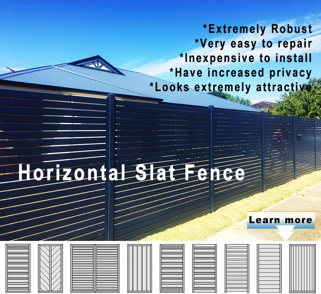 Metal Steel Railing Garden Fence Panel Security Privacy Screens Aluminum Louver Slating Gate Fencing Decorative Aluminum Slat Fence