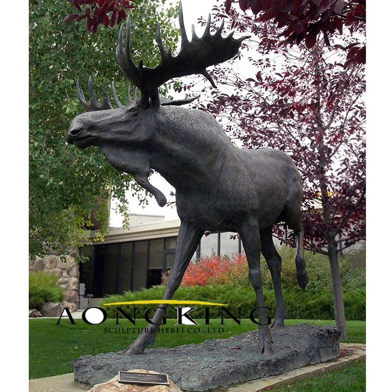 Life Size Outdoor Art Bronze Elk Garden Decor