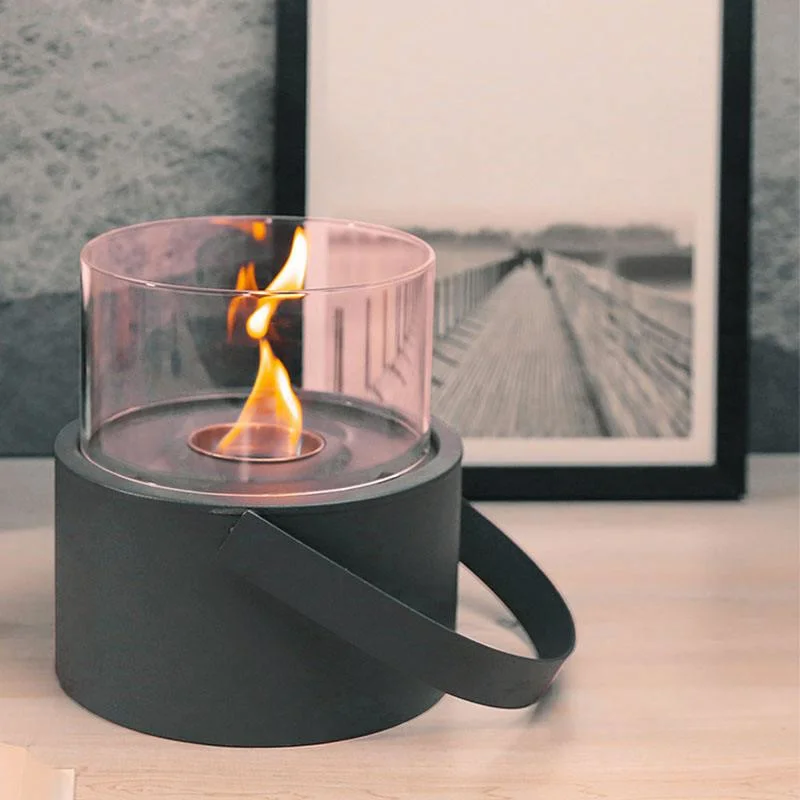Indoor Portable Fireplace Round Bioethanol Small Fireplace Commercial Small Tabletop Fireplace