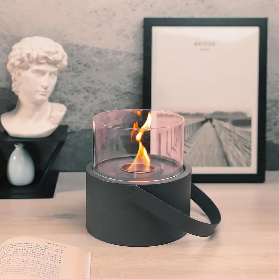 Indoor Portable Fireplace Round Bioethanol Small Fireplace Commercial Small Tabletop Fireplace