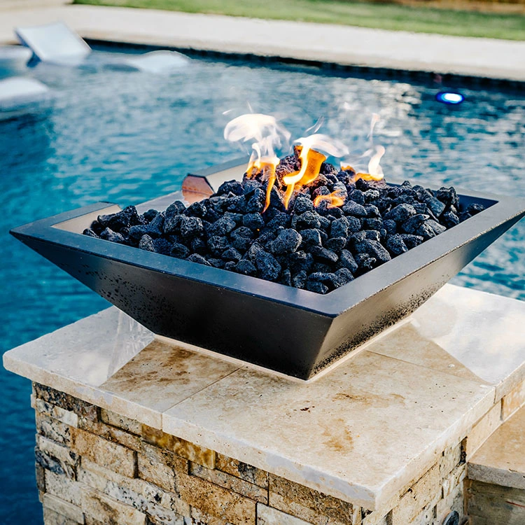 Decorative Stainless Steel Water Fountain Gas Fire Pit
