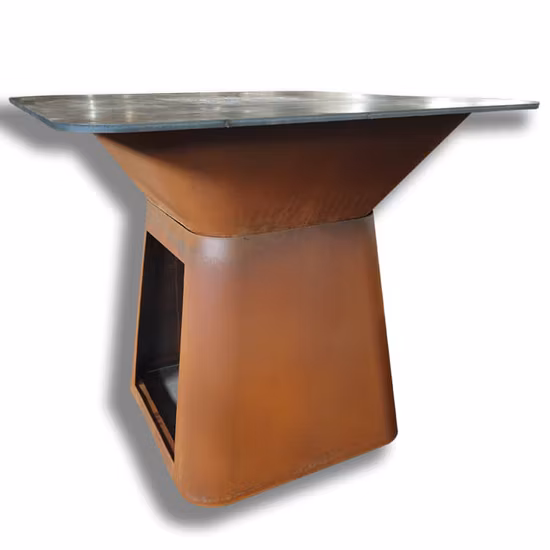 Rusty Firepit Table Corten Steel Smokeless Fire Pit with Lid