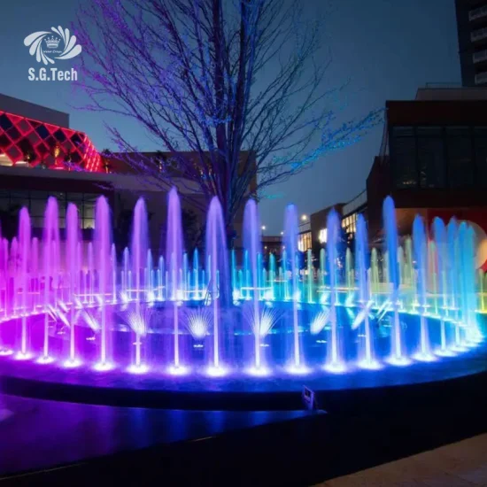 Manufacturer Supply Large Musical Dancing Fountain Stainless Steel Outdoor Colorful LED Water Fountain