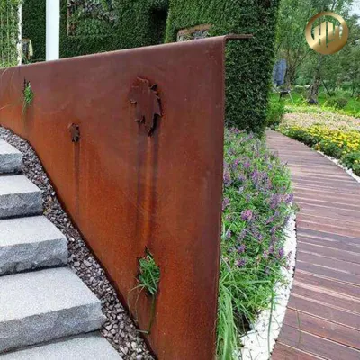 High Quality Outdoor Corten Steel Rectangular Simple Garden Edging