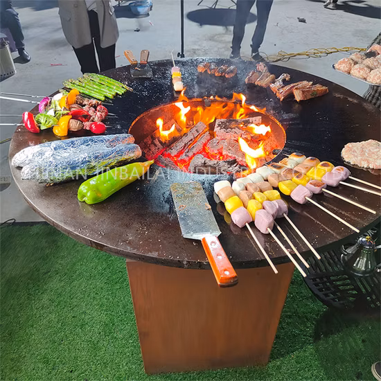 Customize Folding Portable Metal Small Fire Pit Outdoor Camping Barbecue Grill Corten Steel Fire Pit