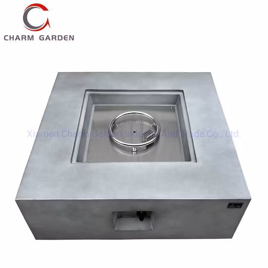 CE Certificate #304 Stainless Steel Round Ring Square Pan Fire Pit Burner System Suitable for Natural Gas or Liquid Propane